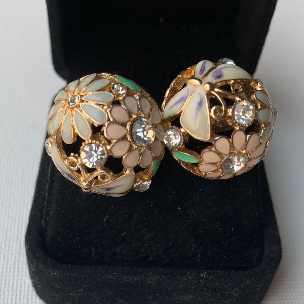 Floral/Butterfly Half Circle Earrings
